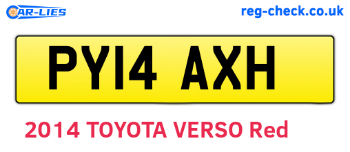 PY14AXH are the vehicle registration plates.