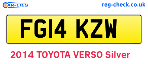 FG14KZW are the vehicle registration plates.