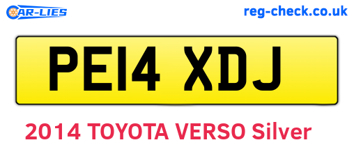 PE14XDJ are the vehicle registration plates.