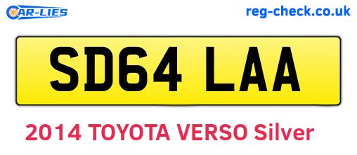 SD64LAA are the vehicle registration plates.
