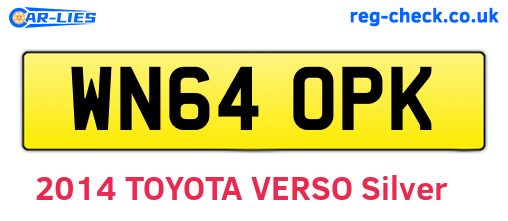 WN64OPK are the vehicle registration plates.