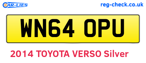 WN64OPU are the vehicle registration plates.
