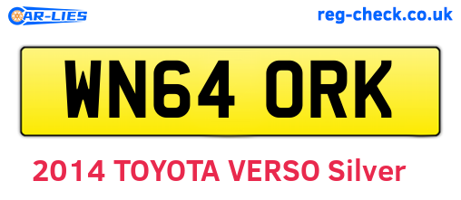 WN64ORK are the vehicle registration plates.