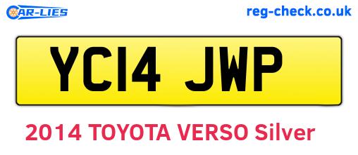 YC14JWP are the vehicle registration plates.