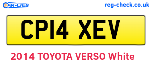 CP14XEV are the vehicle registration plates.