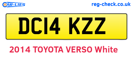 DC14KZZ are the vehicle registration plates.