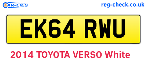 EK64RWU are the vehicle registration plates.