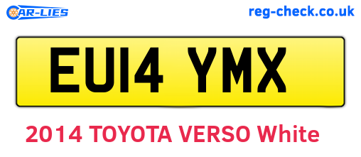 EU14YMX are the vehicle registration plates.