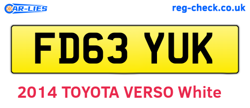 FD63YUK are the vehicle registration plates.
