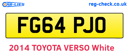 FG64PJO are the vehicle registration plates.