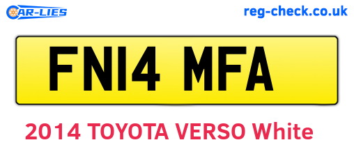 FN14MFA are the vehicle registration plates.