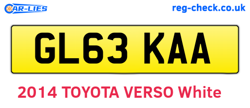 GL63KAA are the vehicle registration plates.