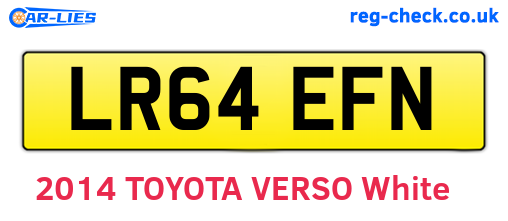 LR64EFN are the vehicle registration plates.