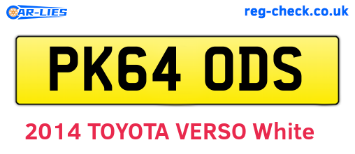 PK64ODS are the vehicle registration plates.