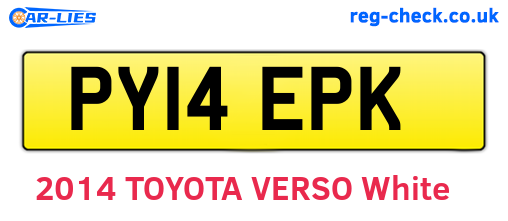 PY14EPK are the vehicle registration plates.