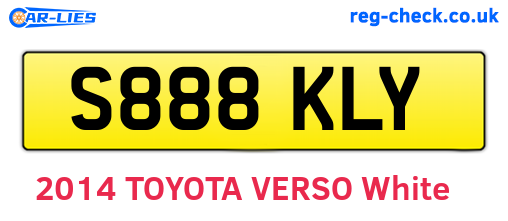 S888KLY are the vehicle registration plates.
