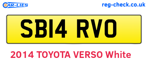 SB14RVO are the vehicle registration plates.