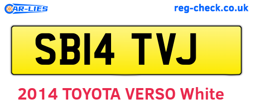 SB14TVJ are the vehicle registration plates.