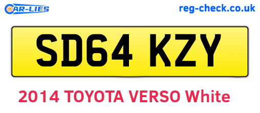 SD64KZY are the vehicle registration plates.