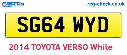 SG64WYD are the vehicle registration plates.