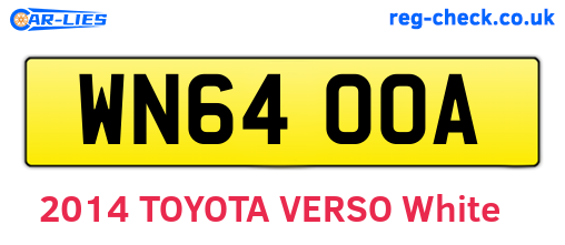 WN64OOA are the vehicle registration plates.