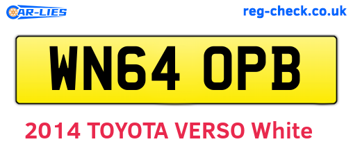 WN64OPB are the vehicle registration plates.