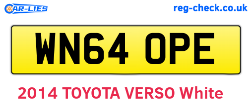 WN64OPE are the vehicle registration plates.
