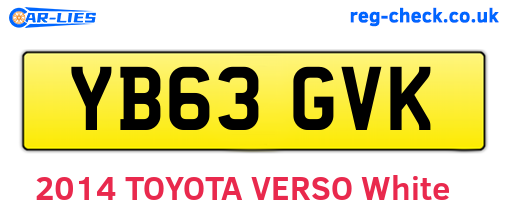 YB63GVK are the vehicle registration plates.