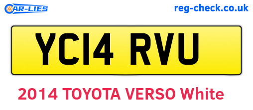 YC14RVU are the vehicle registration plates.
