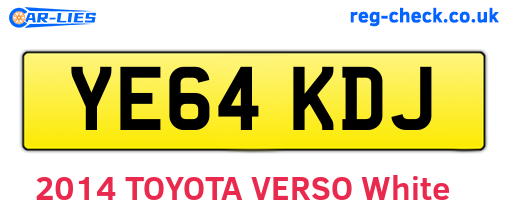 YE64KDJ are the vehicle registration plates.