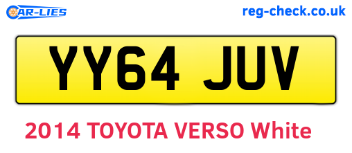 YY64JUV are the vehicle registration plates.