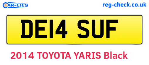 DE14SUF are the vehicle registration plates.