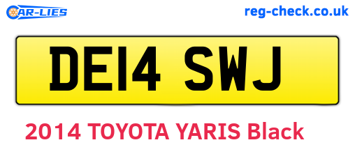 DE14SWJ are the vehicle registration plates.