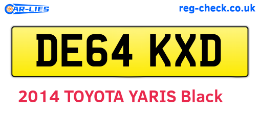 DE64KXD are the vehicle registration plates.