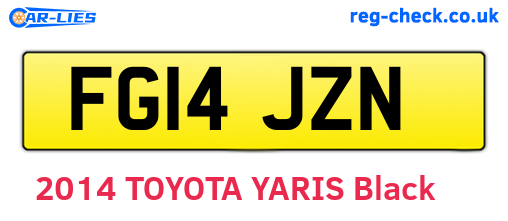 FG14JZN are the vehicle registration plates.