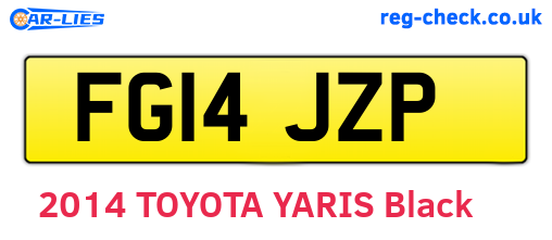 FG14JZP are the vehicle registration plates.