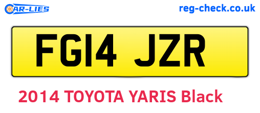 FG14JZR are the vehicle registration plates.