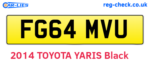 FG64MVU are the vehicle registration plates.
