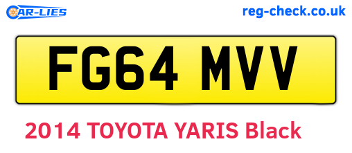 FG64MVV are the vehicle registration plates.