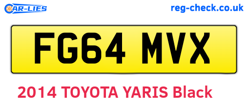 FG64MVX are the vehicle registration plates.