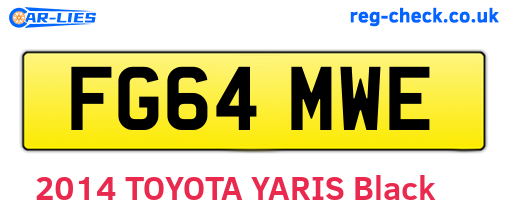 FG64MWE are the vehicle registration plates.