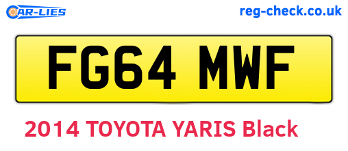 FG64MWF are the vehicle registration plates.