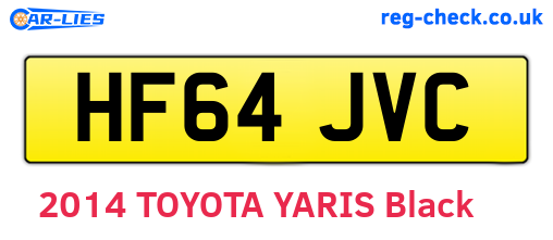 HF64JVC are the vehicle registration plates.