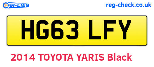HG63LFY are the vehicle registration plates.
