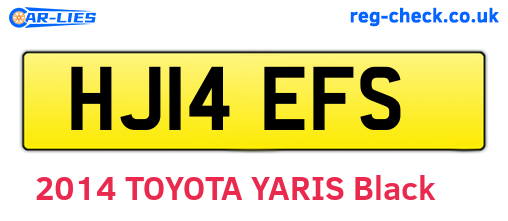 HJ14EFS are the vehicle registration plates.