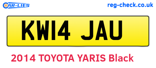 KW14JAU are the vehicle registration plates.