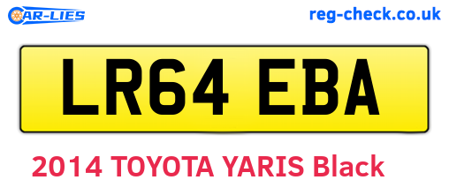 LR64EBA are the vehicle registration plates.