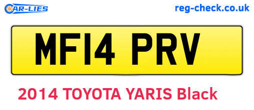 MF14PRV are the vehicle registration plates.