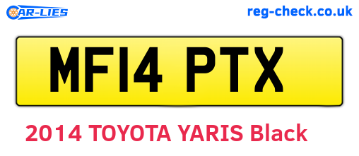 MF14PTX are the vehicle registration plates.