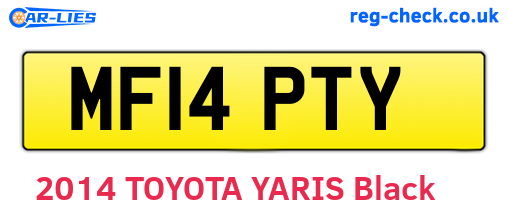 MF14PTY are the vehicle registration plates.
